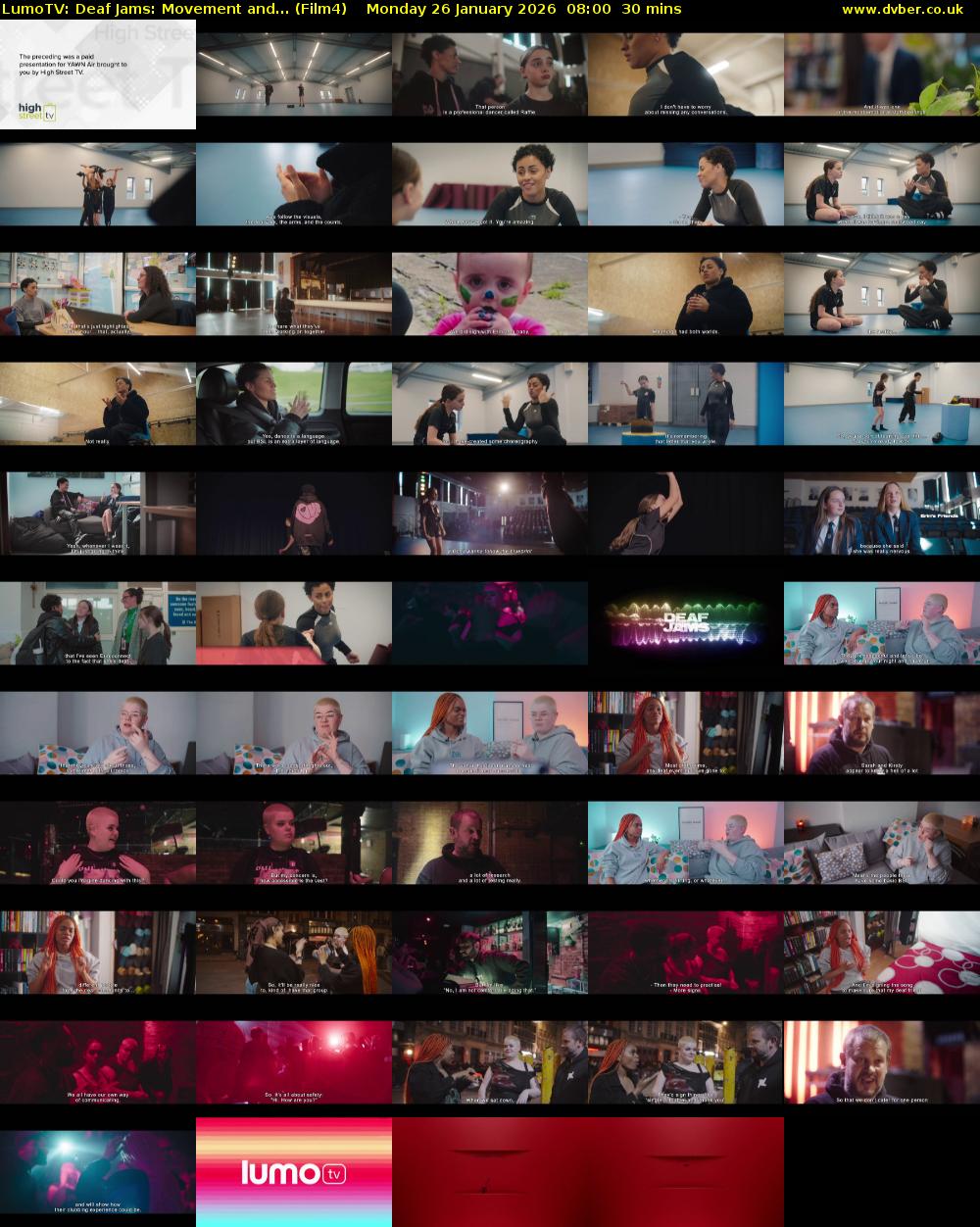 LumoTV: Deaf Jams: Movement and... (Film4) Monday 26 January 2026 08:00 - 08:30