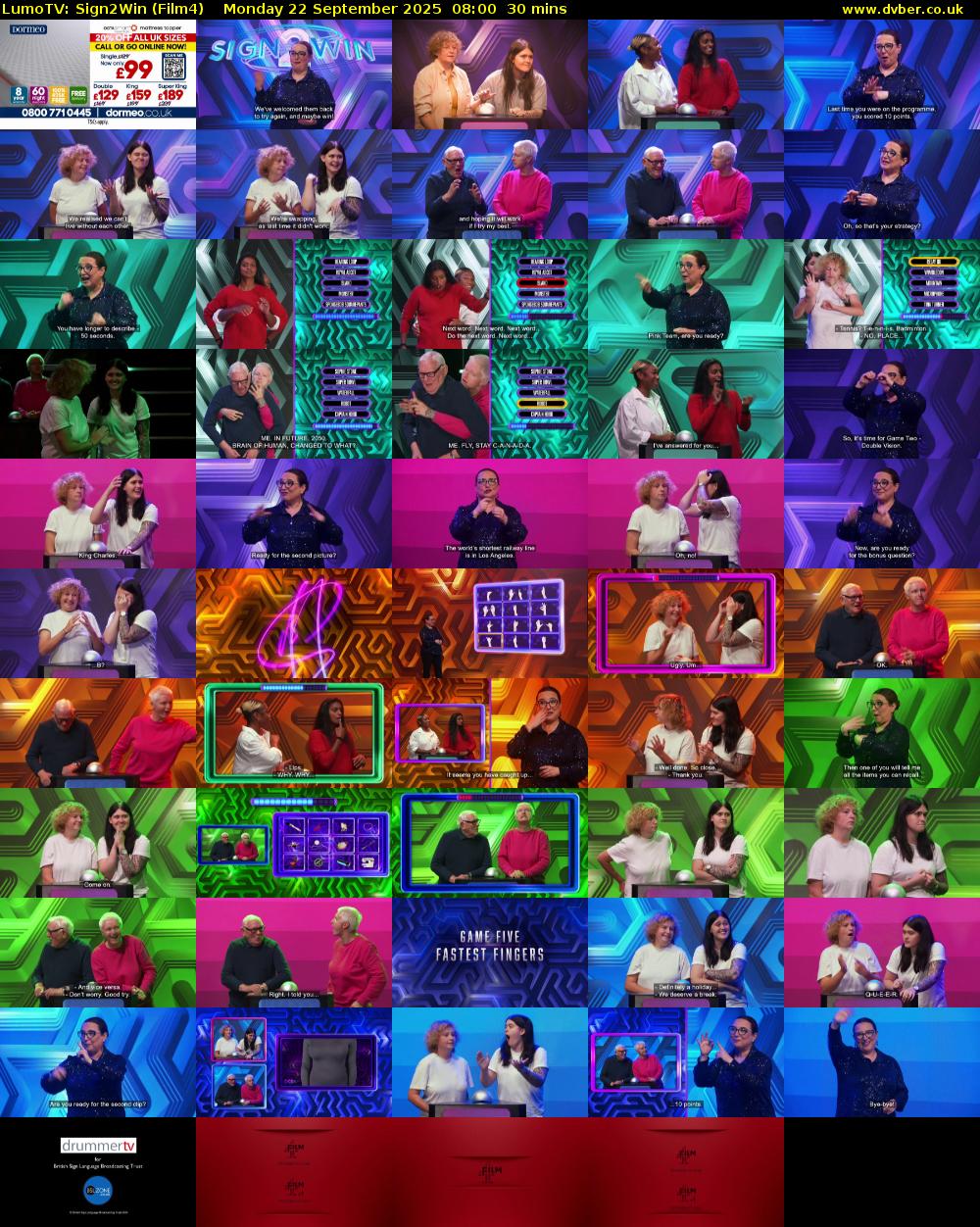 LumoTV: Sign2Win (Film4) Monday 22 September 2025 08:00 - 08:30