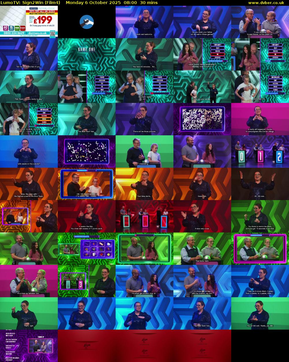 LumoTV: Sign2Win (Film4) Monday 6 October 2025 08:00 - 08:30