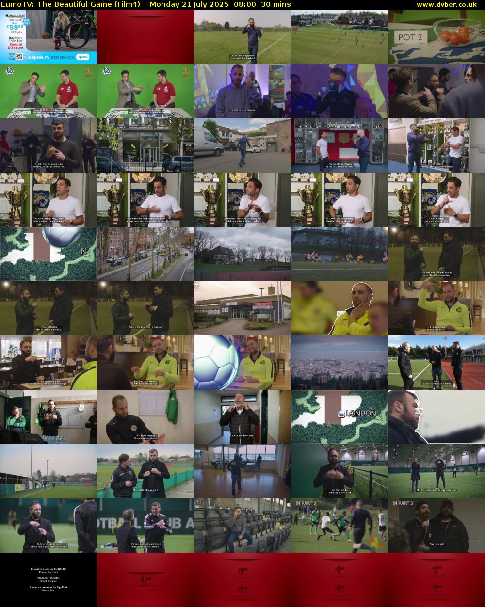 LumoTV: The Beautiful Game (Film4) Monday 21 July 2025 08:00 - 08:30