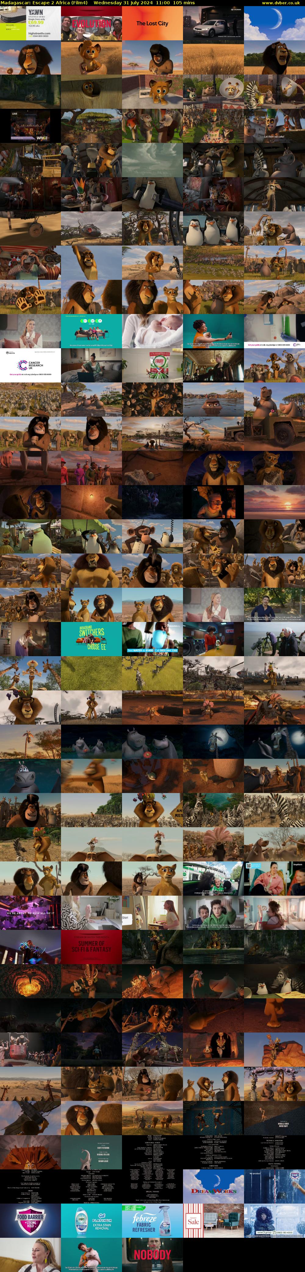 Madagascar: Escape 2 Africa (Film4) Wednesday 31 July 2024 11:00 - 12:45