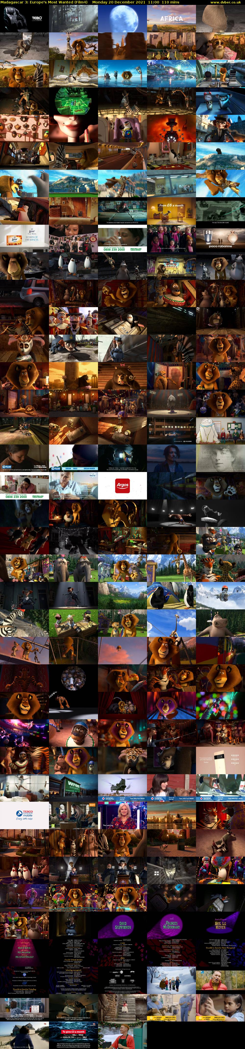 Madagascar 3: Europe's Most Wanted (Film4) Monday 20 December 2021 11:00 - 12:50