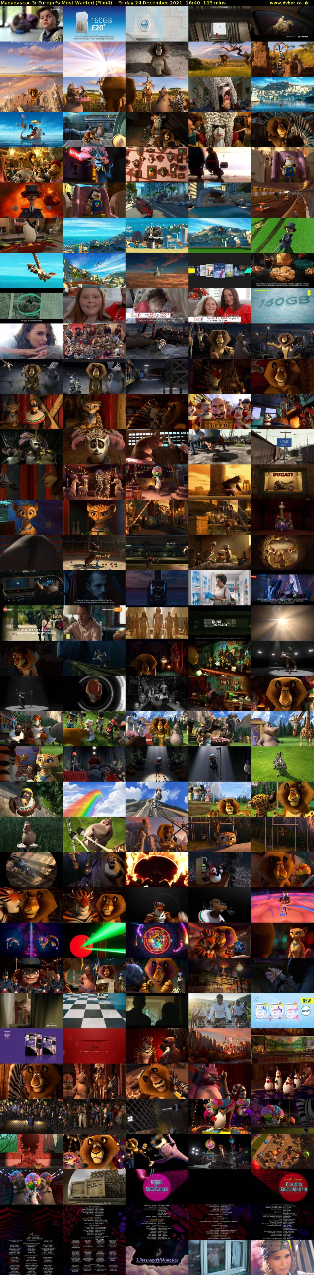 Madagascar 3: Europe's Most Wanted (Film4) Friday 24 December 2021 16:40 - 18:25