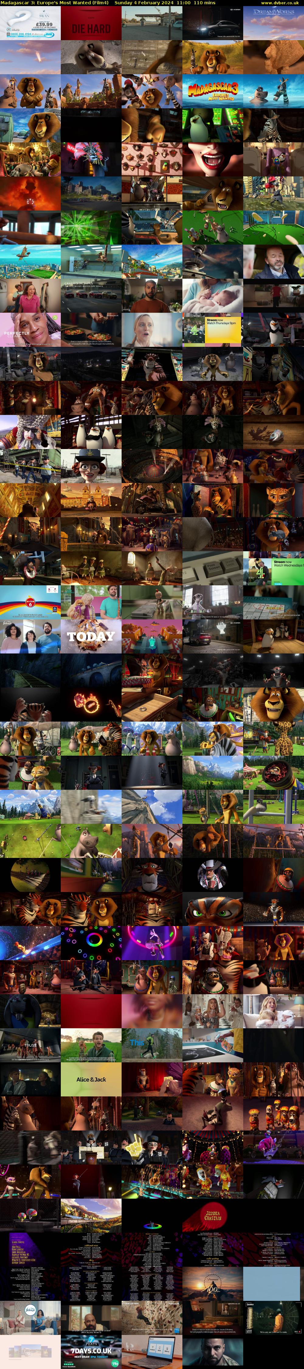 Madagascar 3: Europe's Most Wanted (Film4) Sunday 4 February 2024 11:00 - 12:50