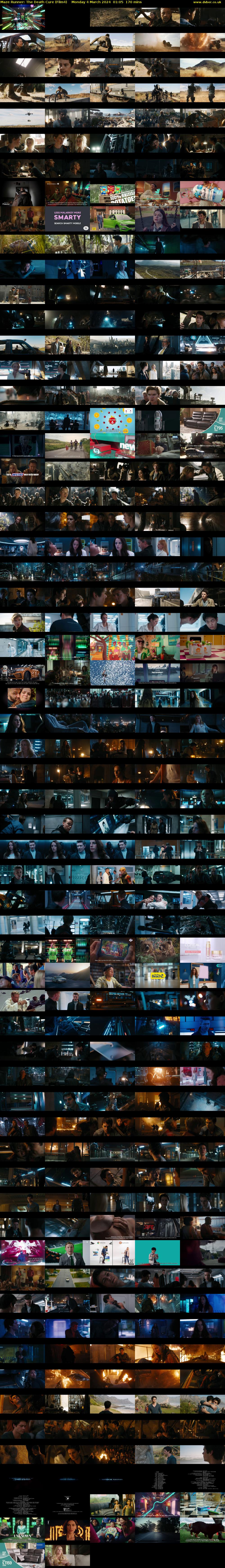 Maze Runner: The Death Cure (Film4) Monday 4 March 2024 01:05 - 03:55
