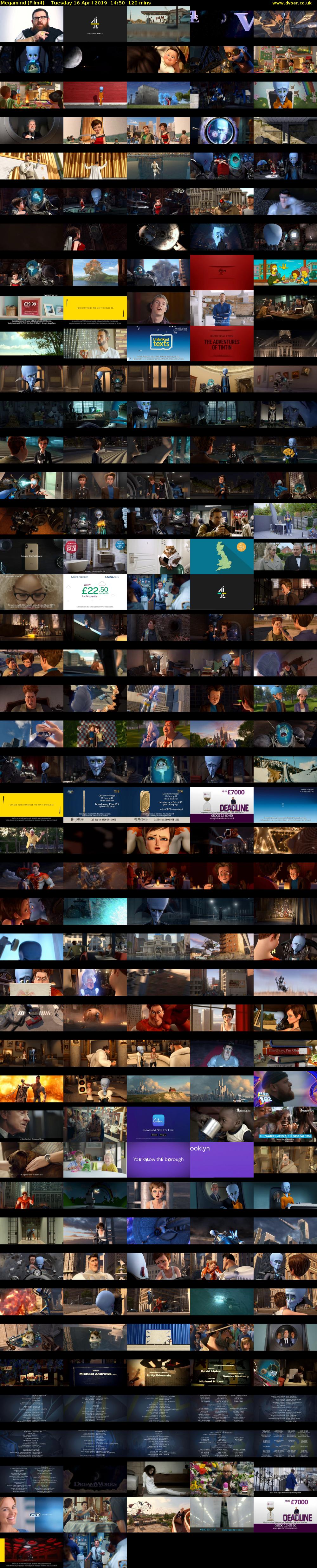 Megamind (Film4) Tuesday 16 April 2019 14:50 - 16:50