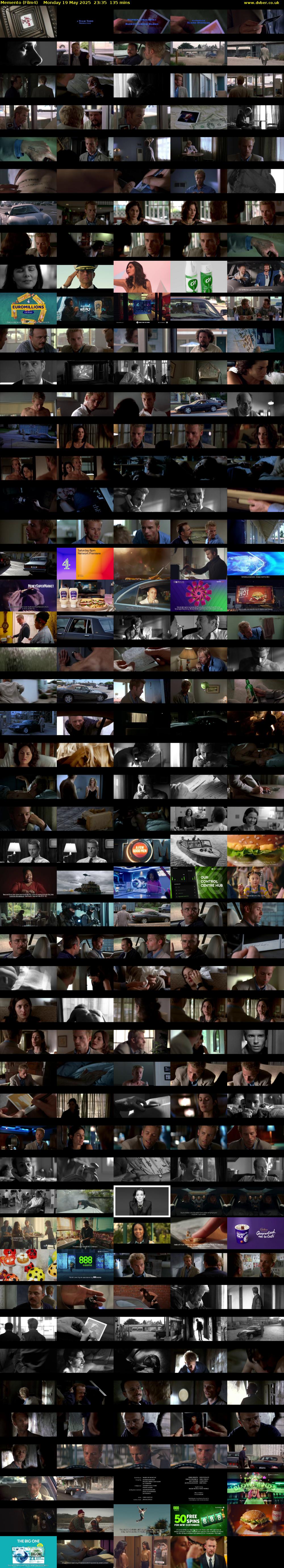 Memento (Film4) Monday 19 May 2025 23:35 - 01:50