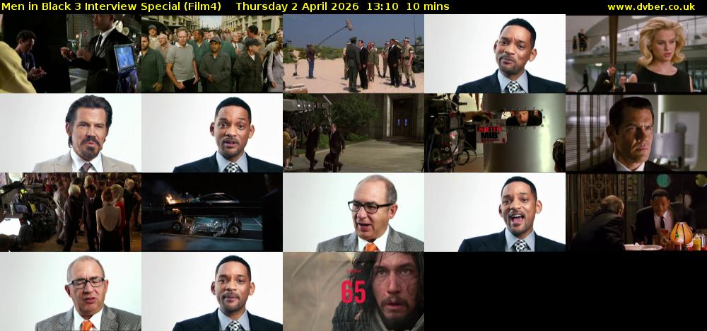 Men in Black 3 Interview Special (Film4) Thursday 2 April 2026 13:10 - 13:20