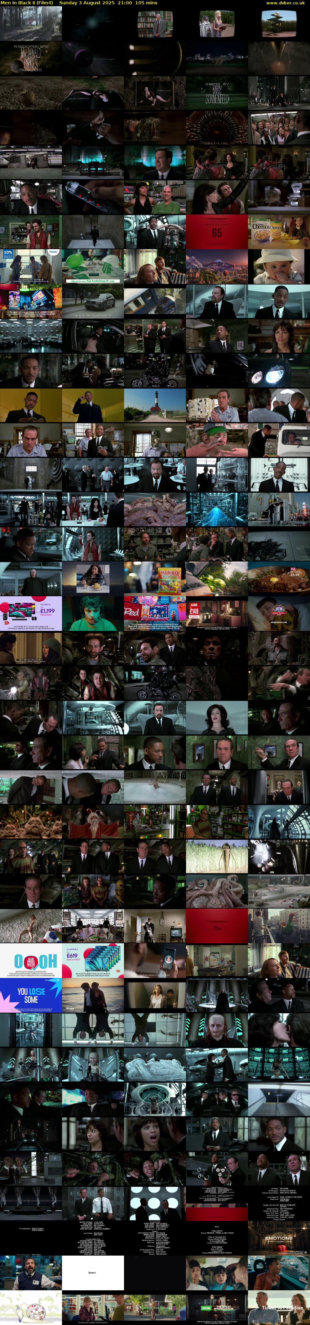 Men in Black II (Film4) Sunday 3 August 2025 21:00 - 22:45