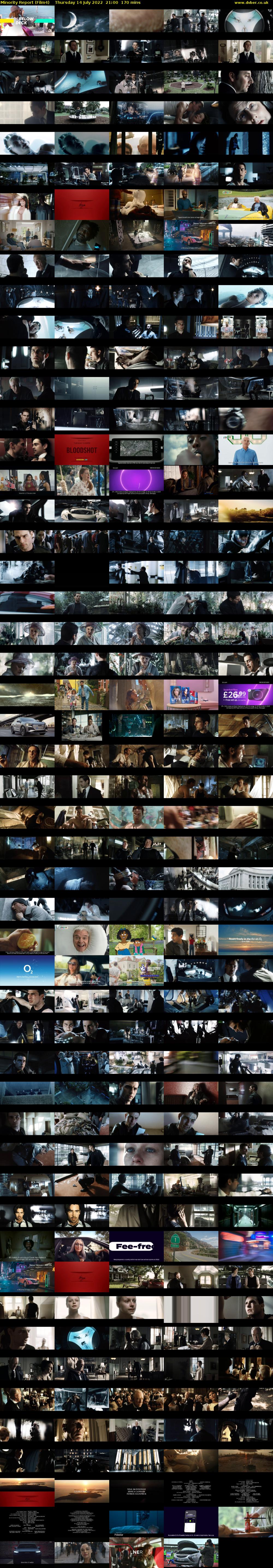 Minority Report (Film4) Thursday 14 July 2022 21:00 - 23:50
