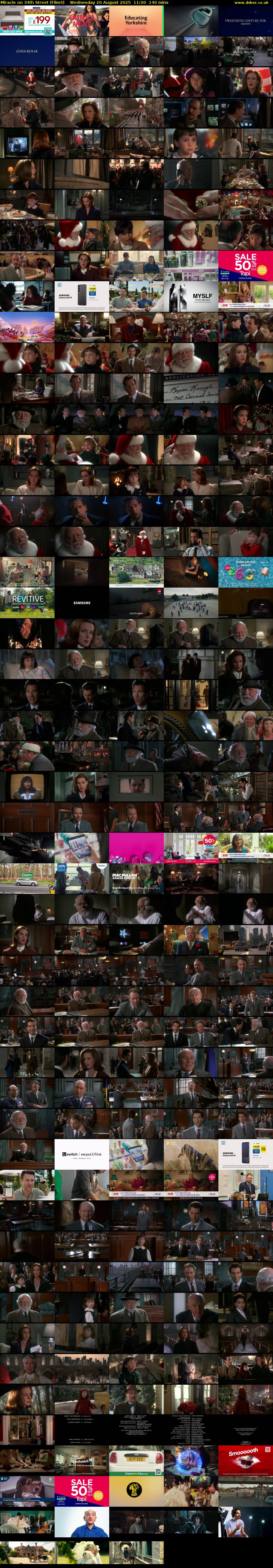 Miracle on 34th Street (Film4) Wednesday 20 August 2025 11:00 - 13:20