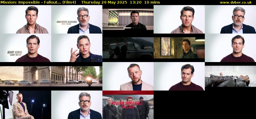 Mission: Impossible - Fallout... (Film4) Thursday 29 May 2025 13:20 - 13:30