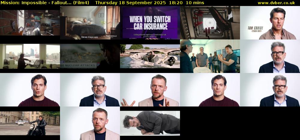 Mission: Impossible - Fallout... (Film4) Thursday 18 September 2025 18:20 - 18:30