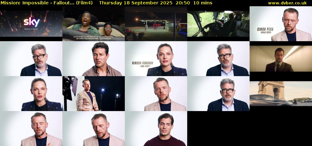 Mission: Impossible - Fallout... (Film4) Thursday 18 September 2025 20:50 - 21:00