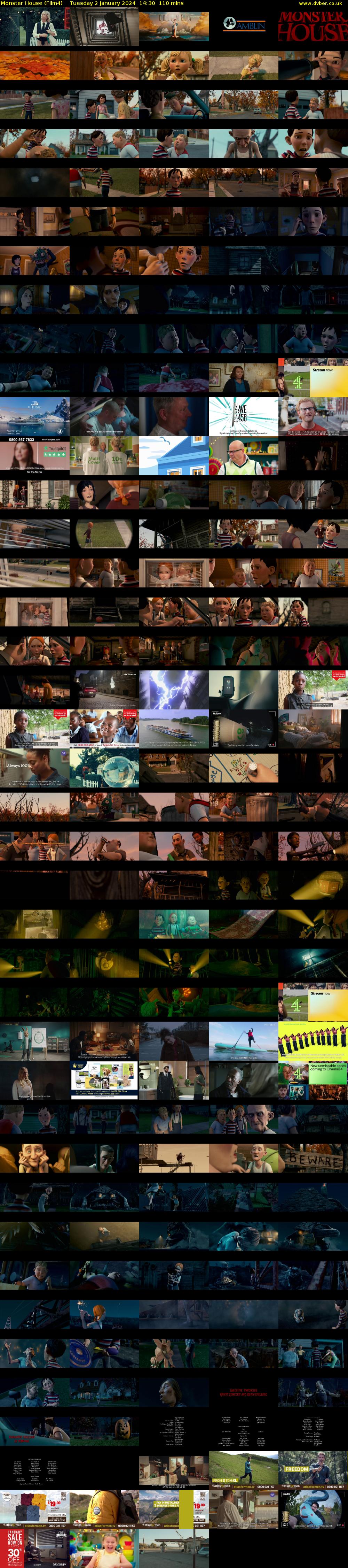 Monster House (Film4) Tuesday 2 January 2024 14:30 - 16:20