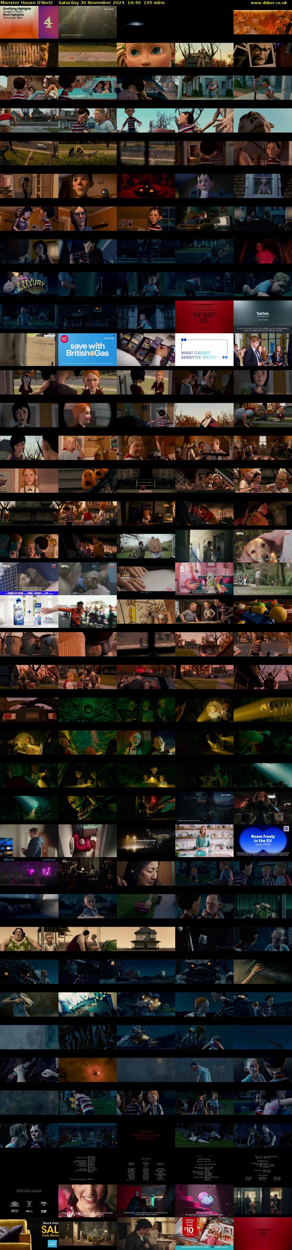 Monster House (Film4) Saturday 30 November 2024 16:40 - 18:25