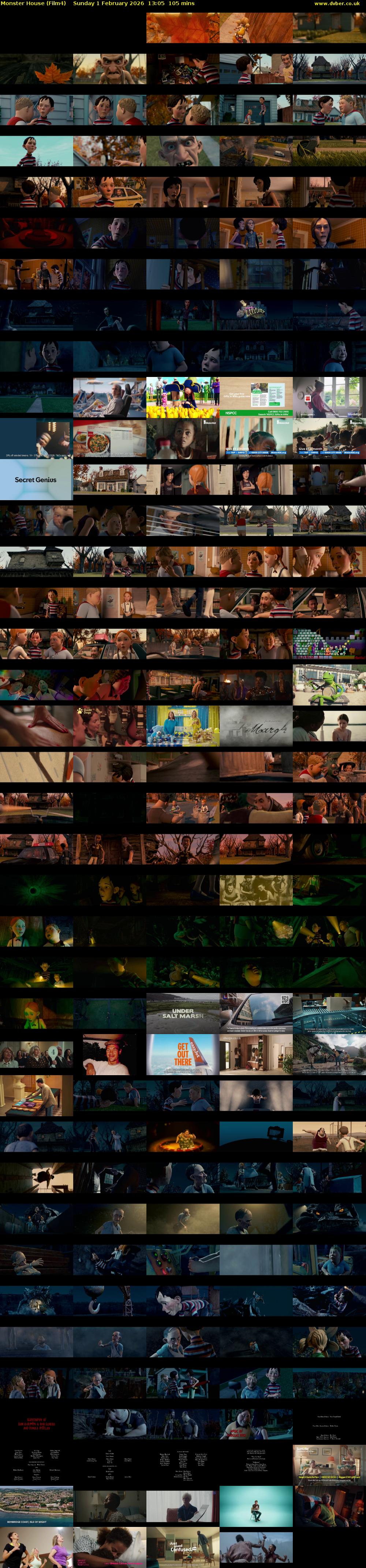 Monster House (Film4) Sunday 1 February 2026 13:05 - 14:50