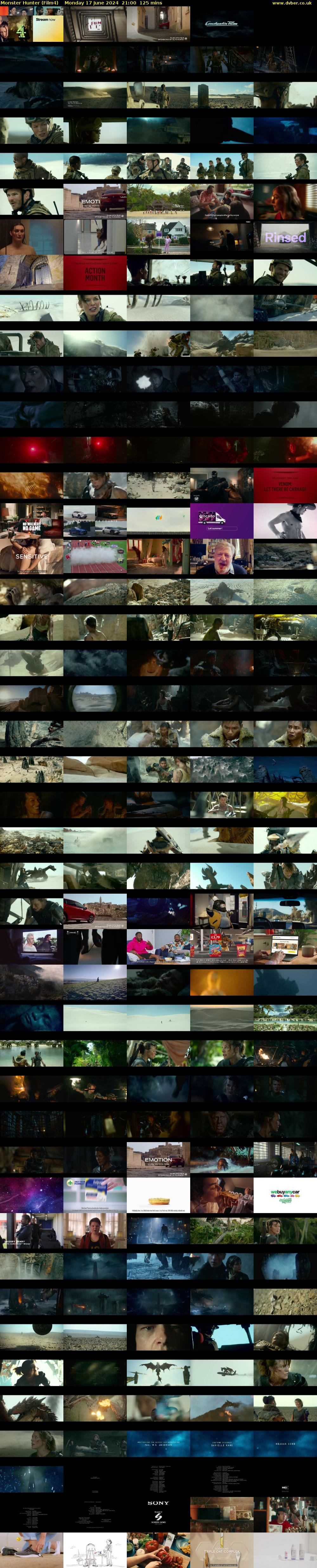 Monster Hunter (Film4) Monday 17 June 2024 21:00 - 23:05