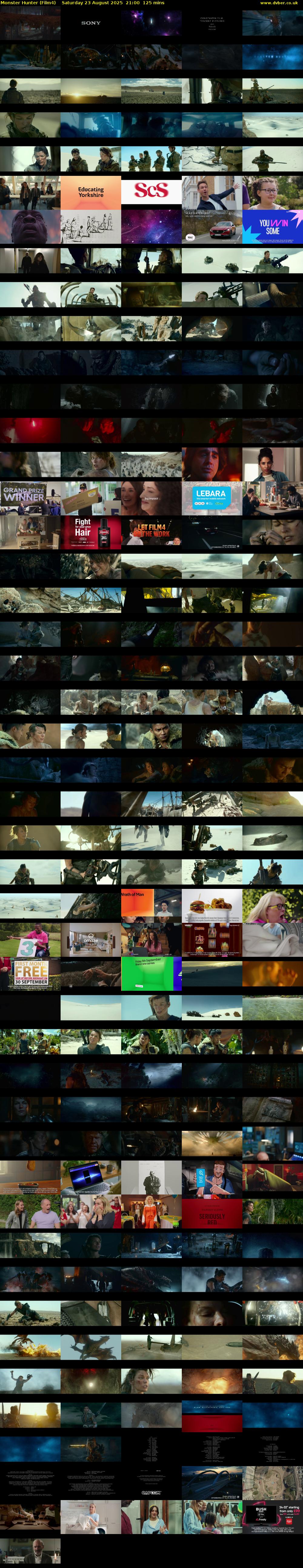 Monster Hunter (Film4) Saturday 23 August 2025 21:00 - 23:05