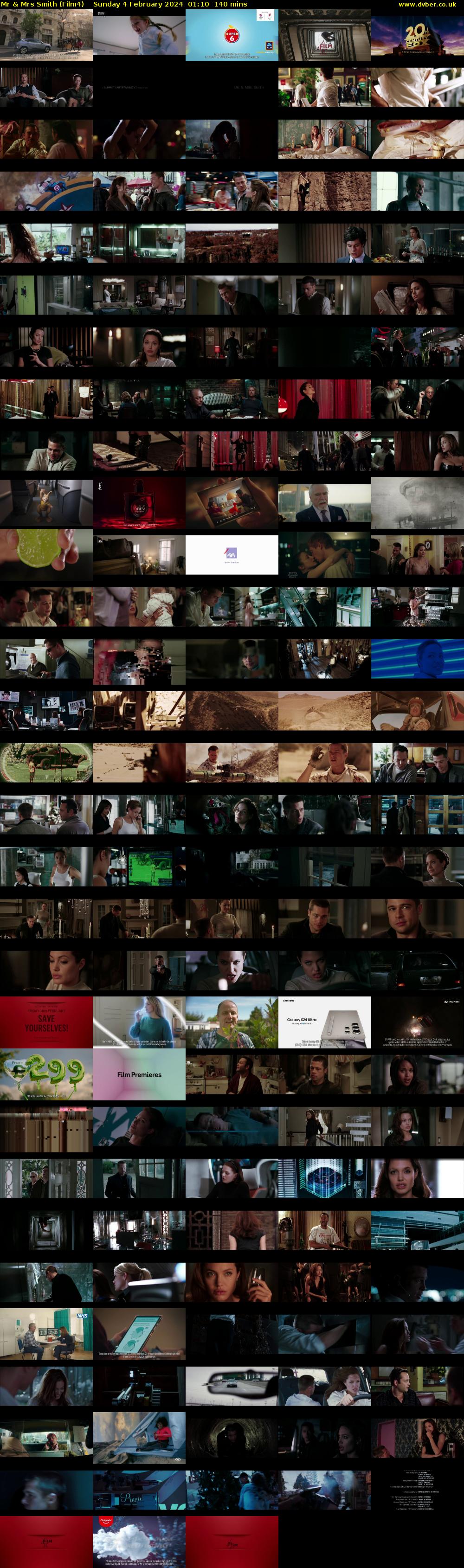 Mr & Mrs Smith (Film4) Sunday 4 February 2024 01:10 - 03:30