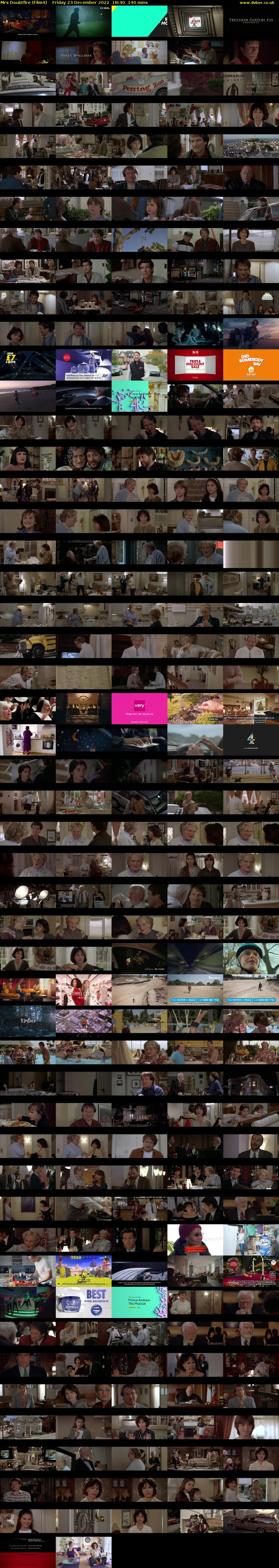 Mrs Doubtfire (Film4) Friday 23 December 2022 18:40 - 21:00