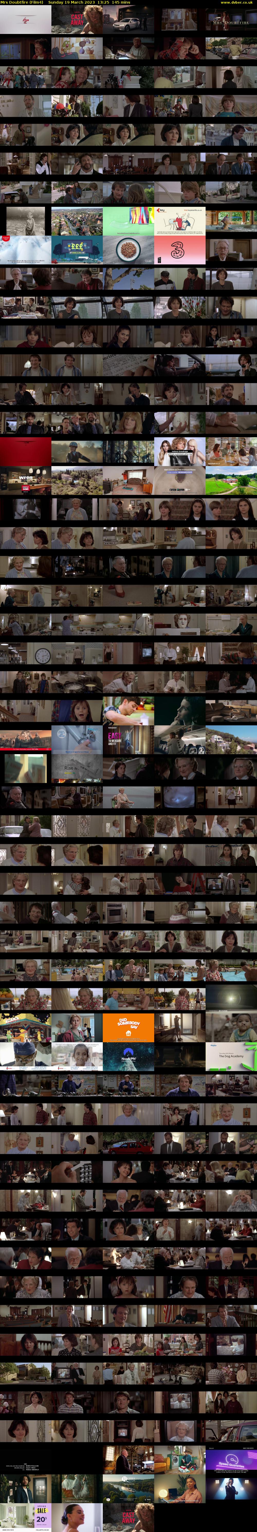 Mrs Doubtfire (Film4) Sunday 19 March 2023 13:25 - 15:50