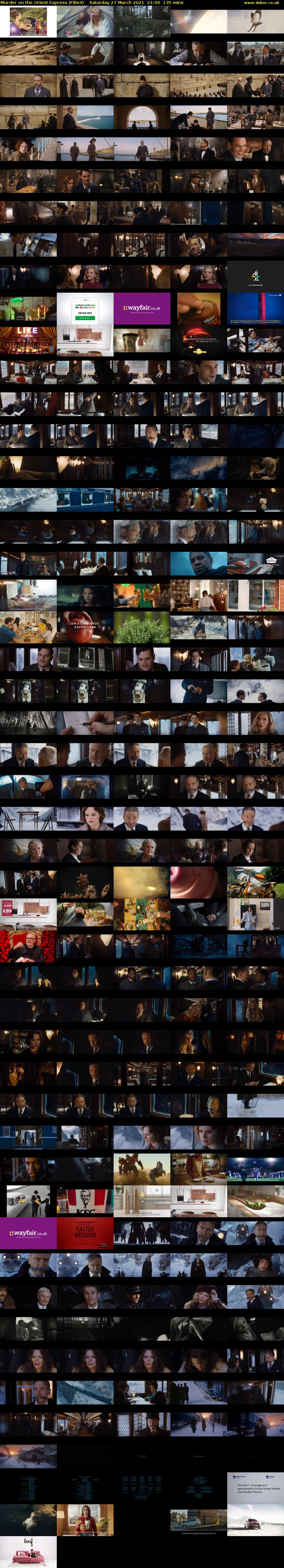 Murder on the Orient Express (Film4) Saturday 27 March 2021 21:00 - 23:15