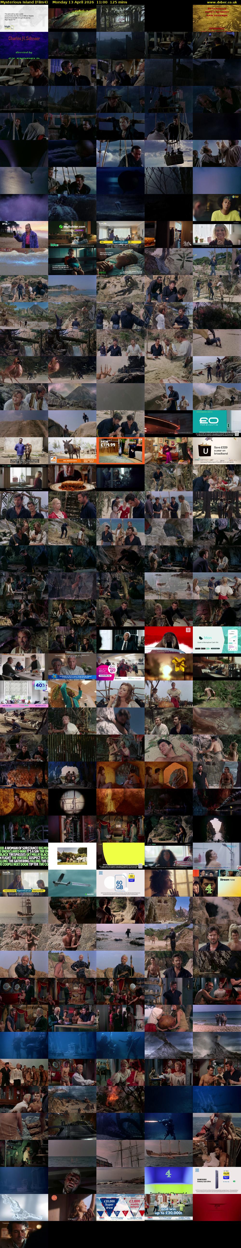 Mysterious Island (Film4) Monday 13 April 2026 11:00 - 13:05