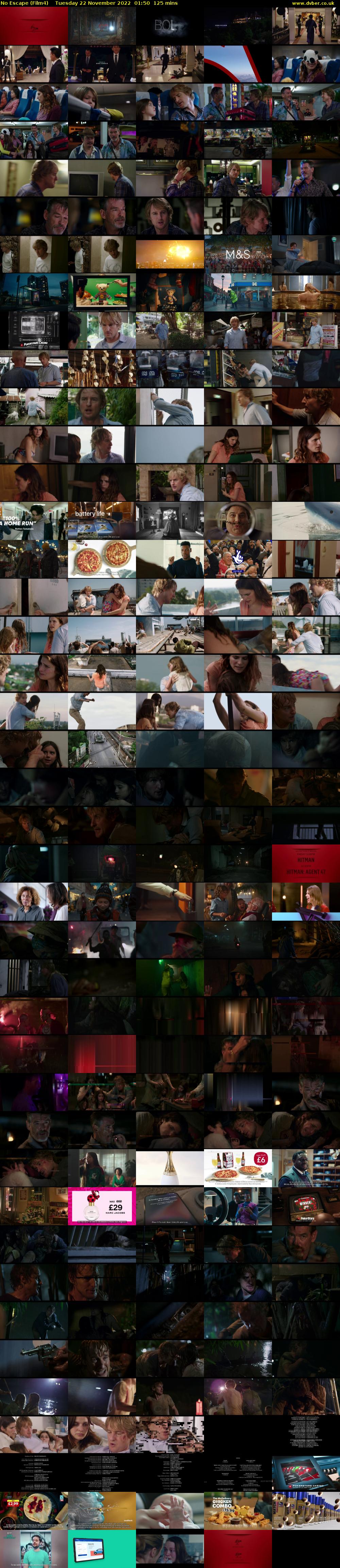 No Escape (Film4) Tuesday 22 November 2022 01:50 - 03:55