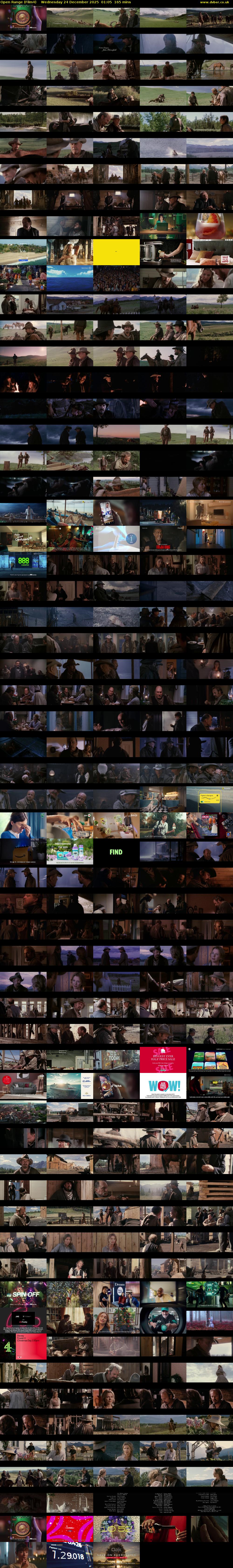 Open Range (Film4) Wednesday 24 December 2025 01:05 - 03:50