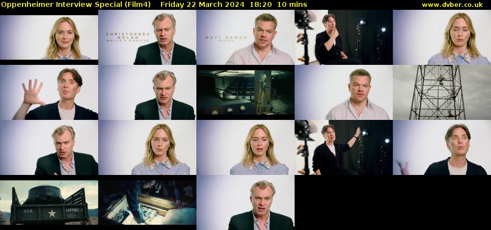 Oppenheimer Interview Special (Film4) Friday 22 March 2024 18:20 - 18:30