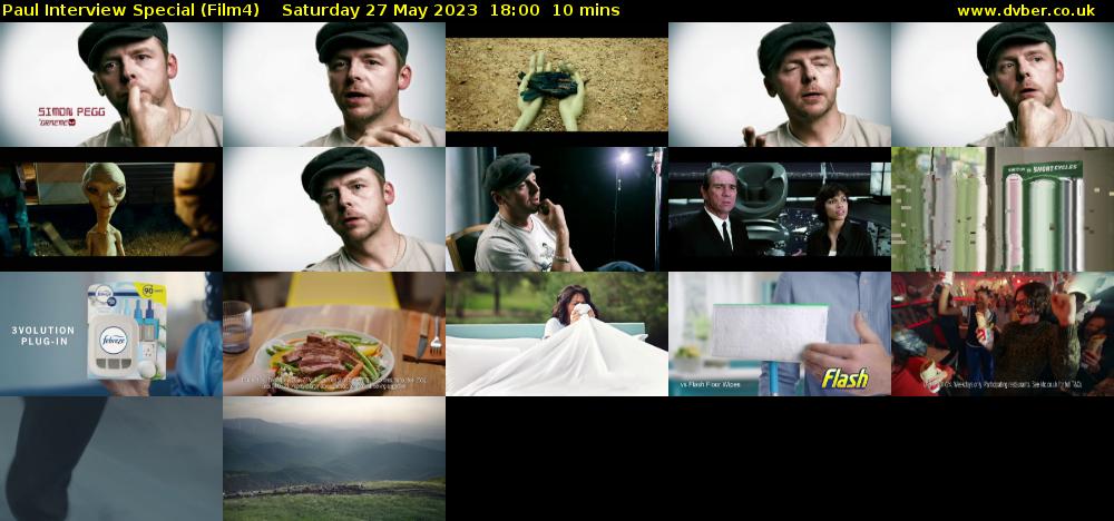 Paul Interview Special (Film4) Saturday 27 May 2023 18:00 - 18:10