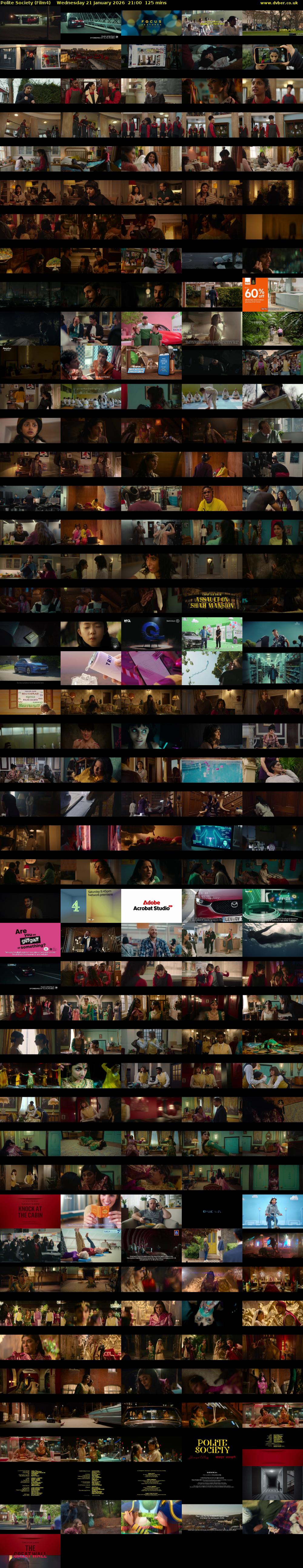 Polite Society (Film4) Wednesday 21 January 2026 21:00 - 23:05