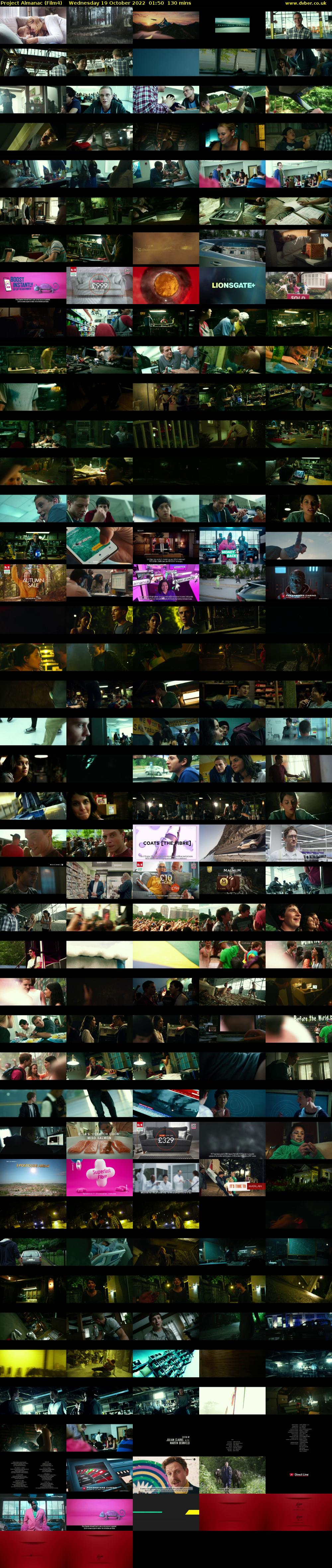 Project Almanac (Film4) Wednesday 19 October 2022 01:50 - 04:00