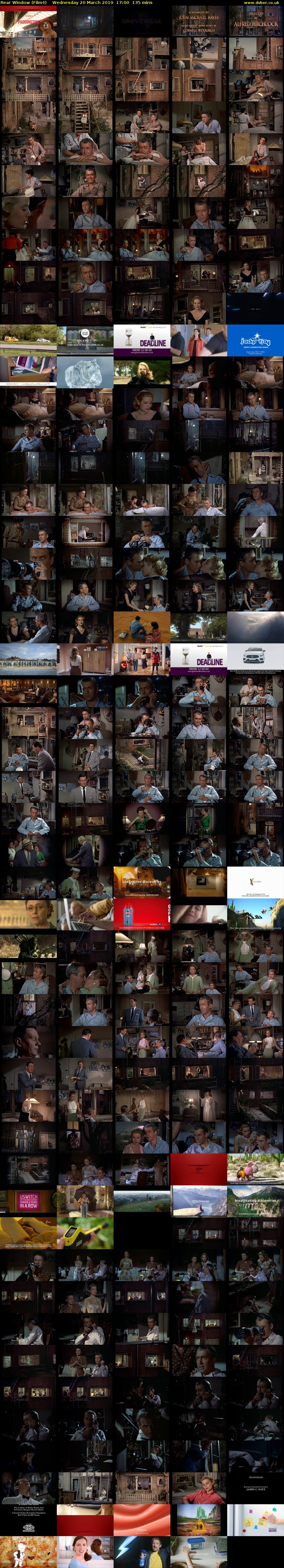 Rear Window (Film4) Wednesday 20 March 2019 17:00 - 19:15