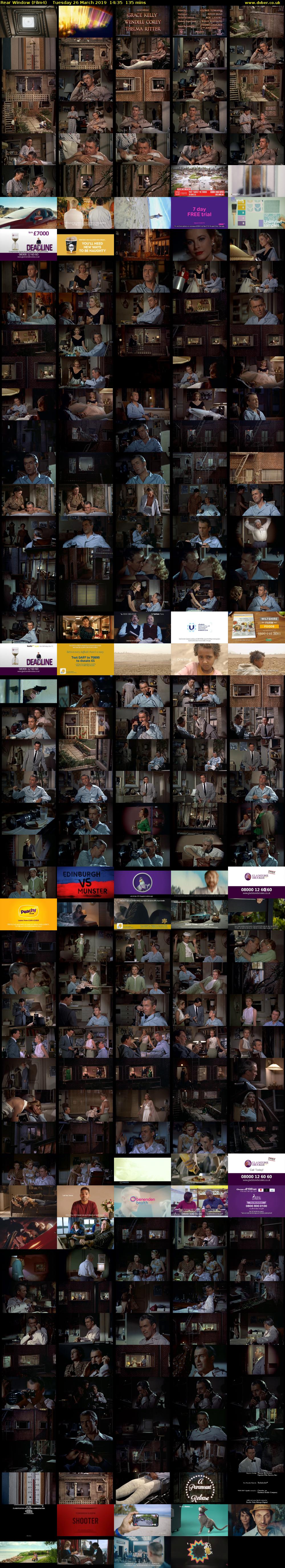 Rear Window (Film4) Tuesday 26 March 2019 14:35 - 16:50