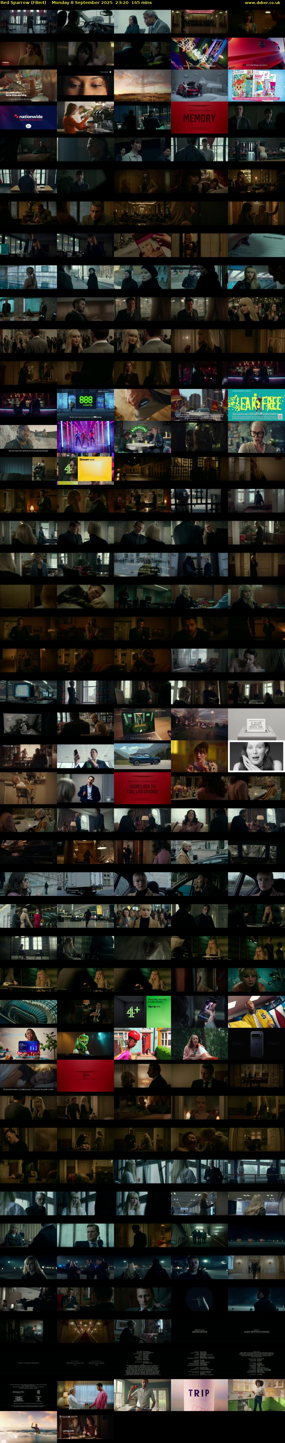 Red Sparrow (Film4) Monday 8 September 2025 23:20 - 02:05