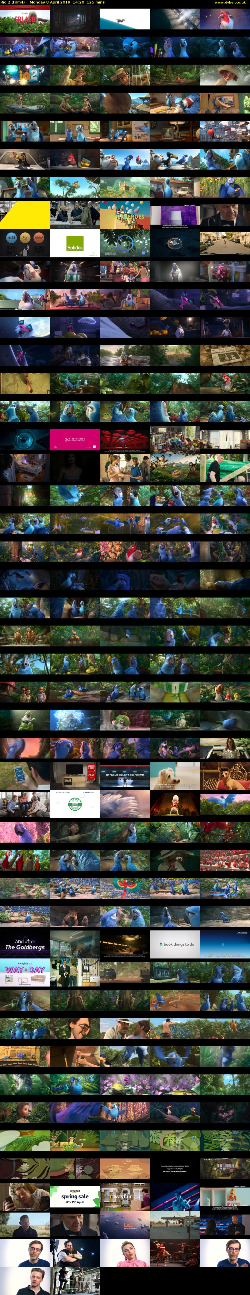 Rio 2 (Film4) Monday 8 April 2019 14:20 - 16:25