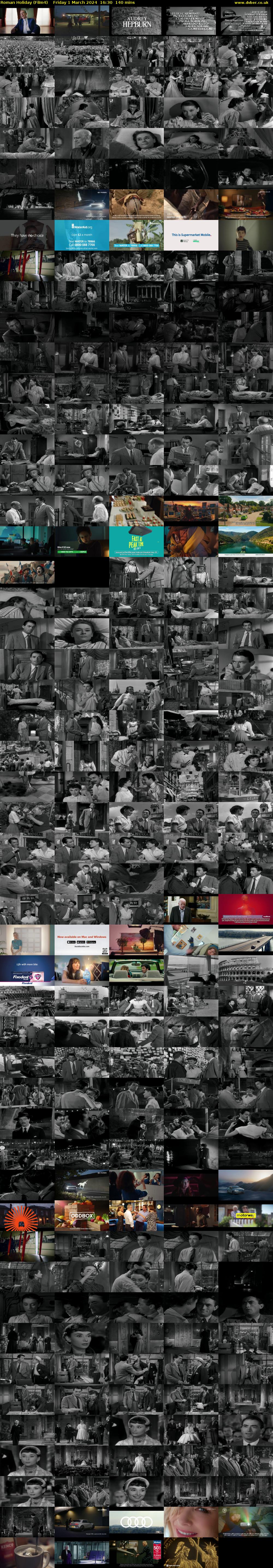 Roman Holiday (Film4) Friday 1 March 2024 16:30 - 18:50