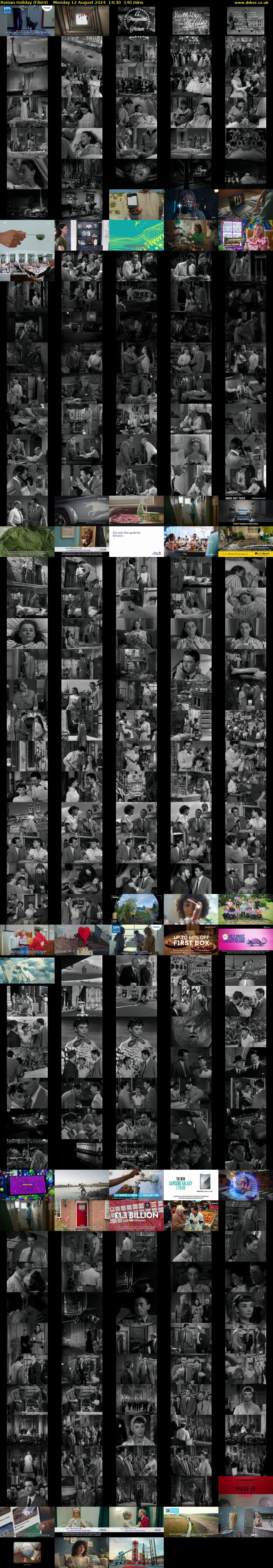 Roman Holiday (Film4) Monday 12 August 2024 14:30 - 16:50