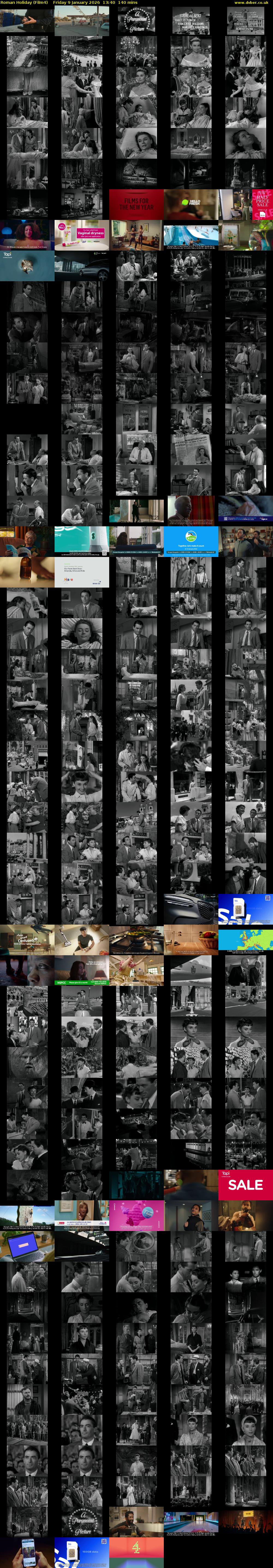 Roman Holiday (Film4) Friday 9 January 2026 13:40 - 16:00