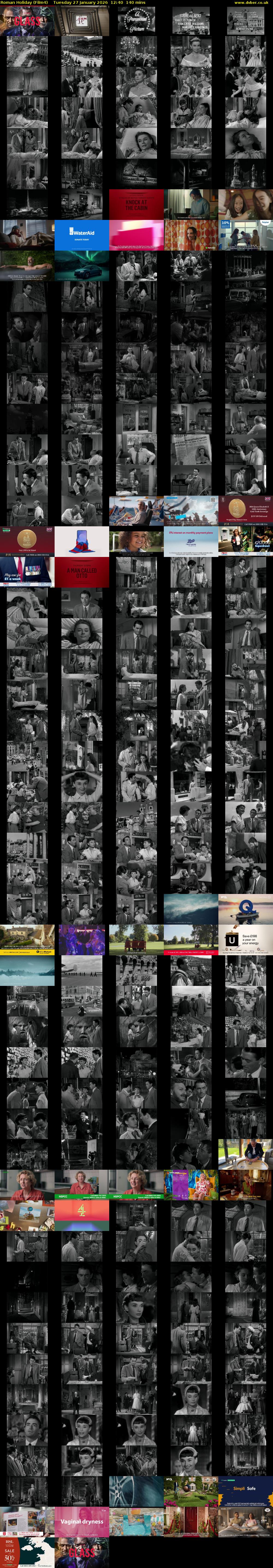 Roman Holiday (Film4) Tuesday 27 January 2026 12:40 - 15:00