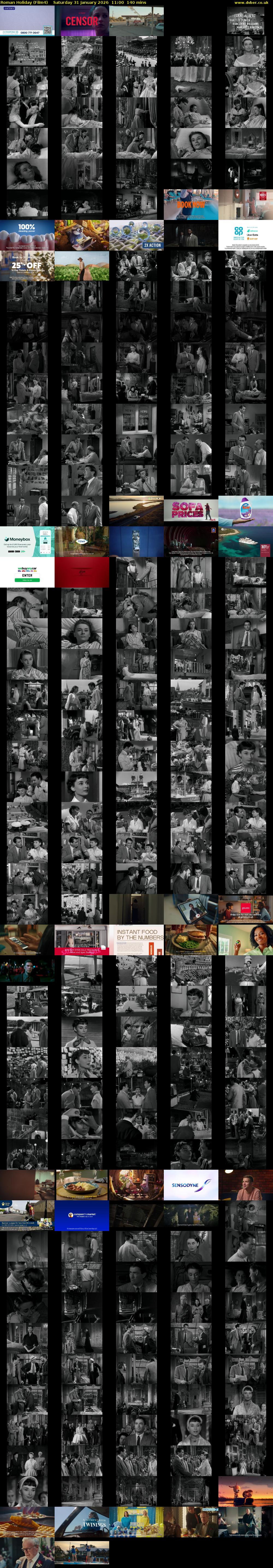 Roman Holiday (Film4) Saturday 31 January 2026 11:00 - 13:20