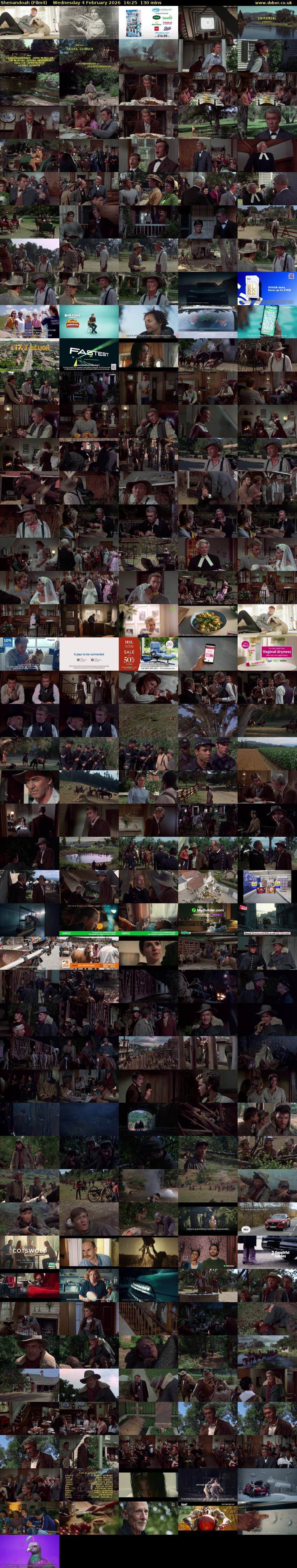 Shenandoah (Film4) Wednesday 4 February 2026 16:25 - 18:35