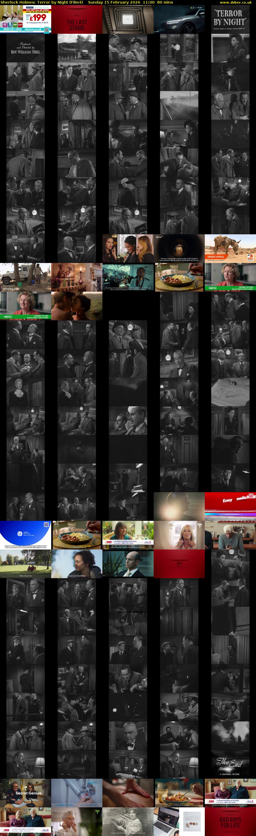 Sherlock Holmes: Terror by Night (Film4) Sunday 15 February 2026 11:00 - 12:20