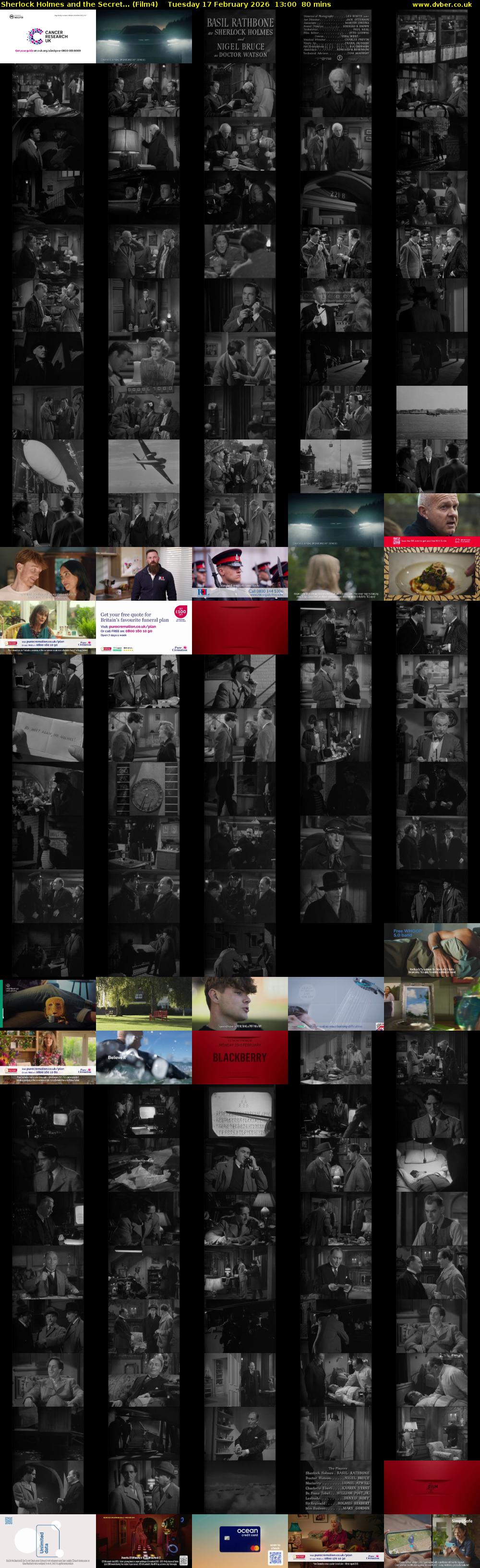 Sherlock Holmes and the Secret... (Film4) Tuesday 17 February 2026 13:00 - 14:20