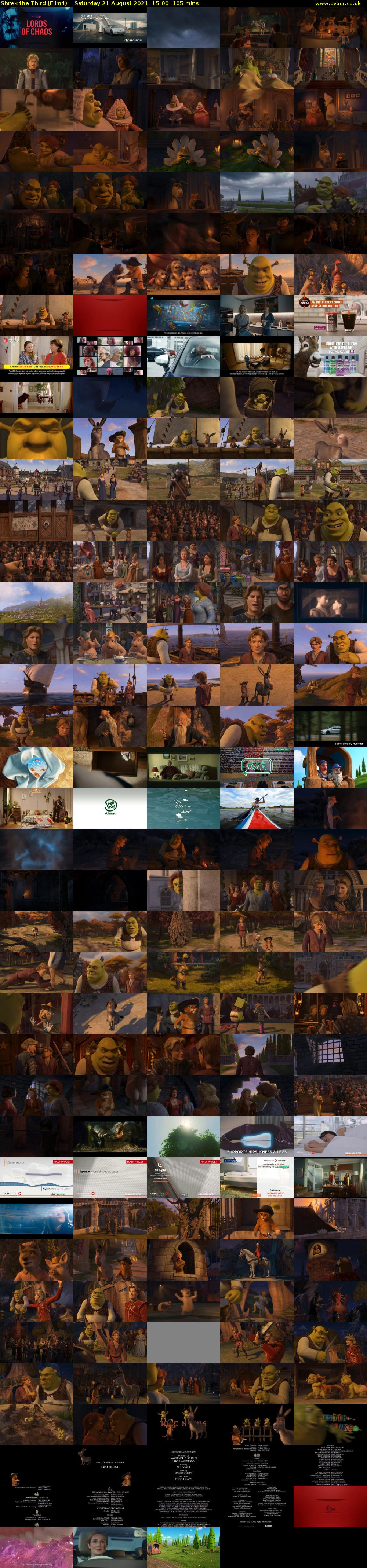 Shrek the Third (Film4) Saturday 21 August 2021 15:00 - 16:45