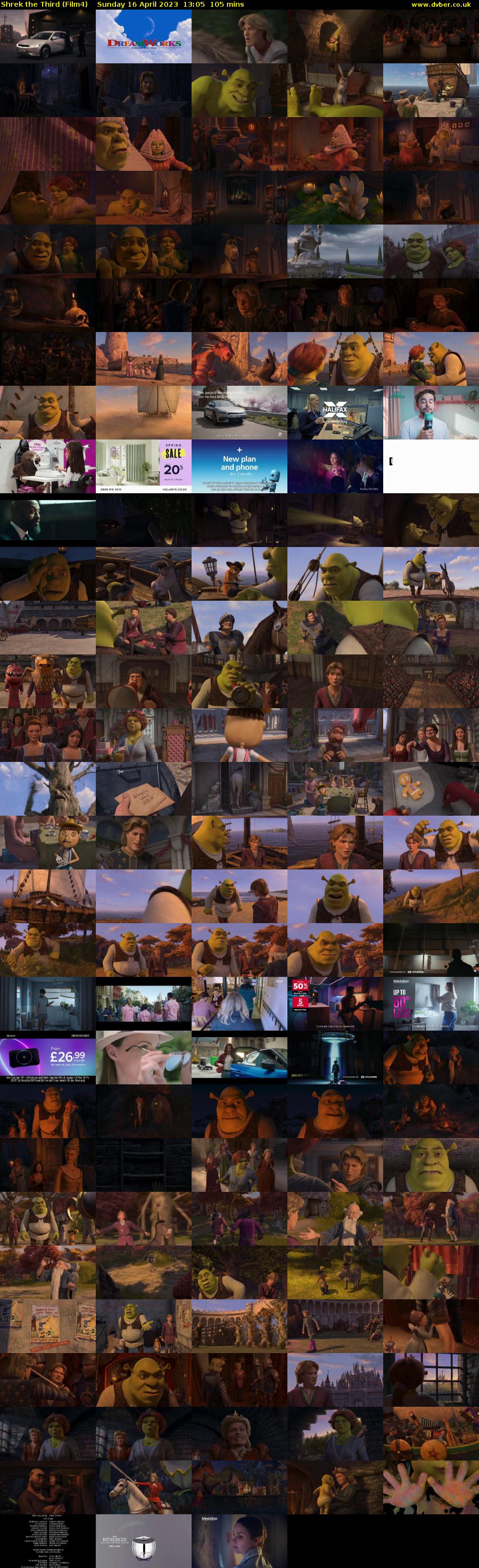 Shrek the Third (Film4) Sunday 16 April 2023 13:05 - 14:50