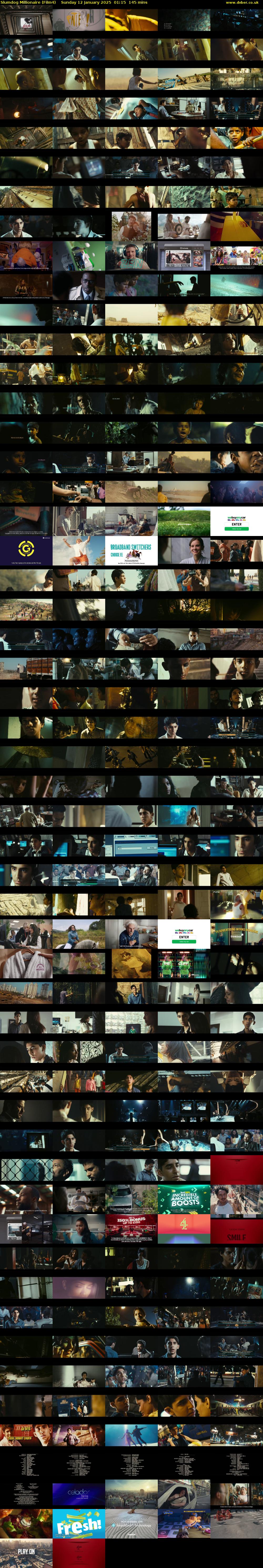 Slumdog Millionaire (Film4) Sunday 12 January 2025 01:15 - 03:40