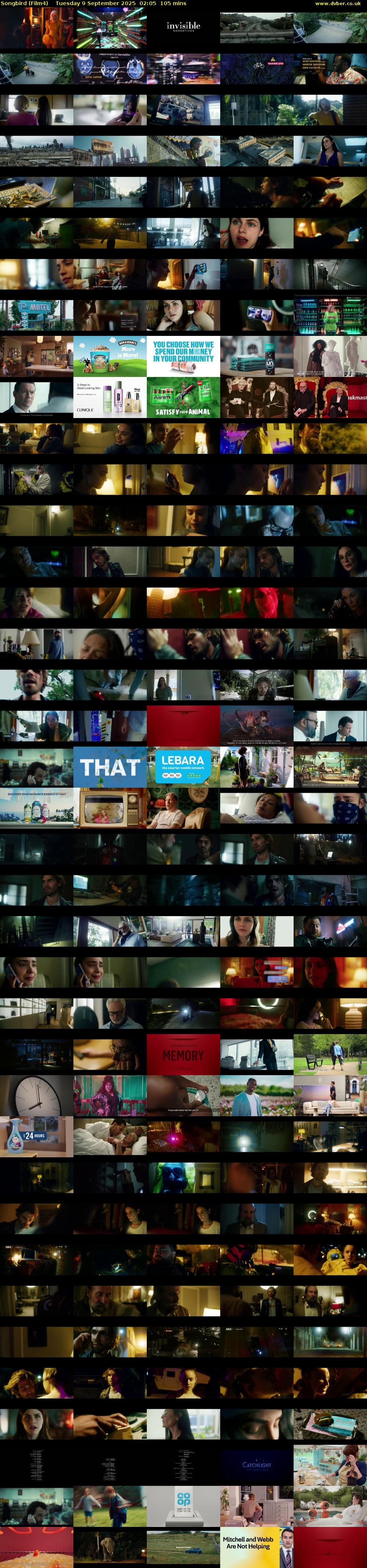 Songbird (Film4) Tuesday 9 September 2025 02:05 - 03:50